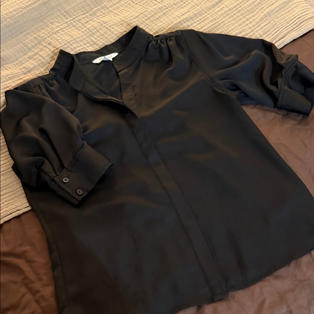 Black Button-Up Blouse